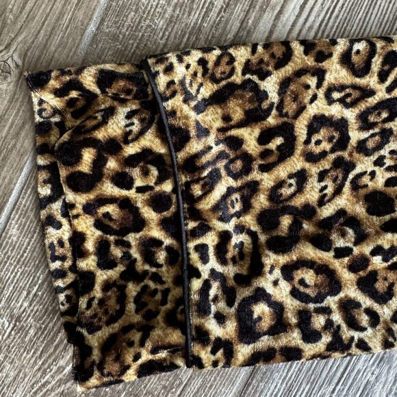 Vtg Anthony‎ Richards Animal Print Velour Zip Front Robe Housecoat Nightgown - Picture 5 of 10
